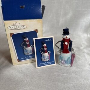HALLMARK Keepsake 2005 SKYLAR A. WOOLSCARF #1 Snowman CHRISTMAS ORNAMENT VTG New
